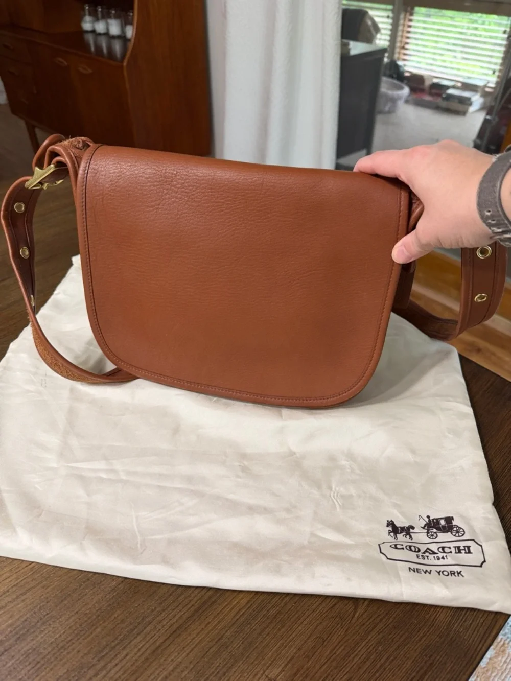 Coach Tan/Brown Leather Crossbody Bag - Picture 1 of 15